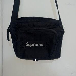 Supreme Black Crossbody Belt Bag with Tonal Logo